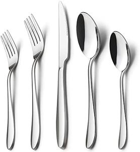 40/10-Piece Silverware Serving Set, HaWare Stainless Steel Flatware Cutlery Set with Knives/Spoons/Forks, Service for 8/2, Dishwasher Safe 60 Pieces for 12 60 Pieces for 12