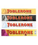 Toblerone of Switzerland Combo Pack Chocolate Bars (Swiss Milk, Swiss Dark, Swiss White, Swiss Milk Fruit & Nut),Pack of 4 (100gram Each)