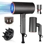 1800W Professional Hair Dryer Ionic Blow Dryers with Diffuser Fast Dry with Foldable Handle High-Power Hairdryer for Travel