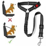 Headrest Dog Car Seat Belt, Adjustable With Elastic Bungee Buffer Durable Headrest Pet Seat Belt, Dog Car Harness With Anti-Shock Bungee, Travel Accessories For Pets Cats Dogs