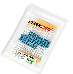 Chanzon 30pcs 2W 220 Ω ohm Metal Film Fixed Resistor 0.01 ±1% Tolerance 220R MF Through Hole Resistors Current Limiting Rohs Certificated