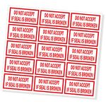 PG Creations 4000 Pieces Do Not Accept If Seal is Broken Sealing Stickers, Small Size Labels, 0.75x1.5 Inch, Paper, Red