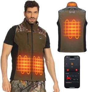 KEMIMOTO Mens Heated Clothing with 12V 20000mAh Battery, Camo Heated Vest for Men, Warm Vest with Silent Fabric for Hunting Hiking (Medium)