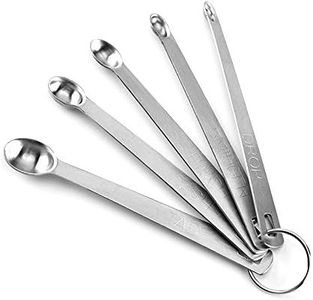 Hemuu 5 PCS Mesure Cuillère Ensemble, Acier Inoxydable Mini Cuillères Set Spoons Set Cuisson Cuillère Outil Liquide Sec Cuillère Ensemble de Cuillères à Mesurer la Cuisine à Domicile Accessoires (S)