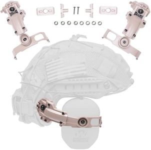 Tigrett Outdoor ARC Rail Adapter for Helmets - Fits Ops-Core, FAST, ACH, MICH, AMP Arms, Walker’s Razor Thin, Flat Dark Earth - Secure Tactical Fit & Hearing Protection