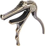 Alice Guitar Capo for Acoustic & Classical Electric Guitars - Aluminum Alloy Bronze Color, No Buzz, Eletric Folk Guitar Capo with Unique Alligator Shape (A007G/BR)