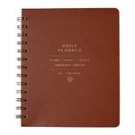 Fringe Studio Non-Dated Daily Planner, Faux Leather Cover,"Standard Cognac", Twin-Ring Spiral Binding, 6" W x 7.25"H, 160 pages (877FL001FSC)