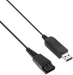 VoiceJoy Quick Disconnect to USB Plug QD Cable Adaptor for Jabra GN Headsets