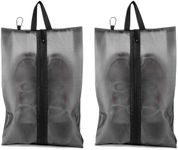 2 Pack Shoe Bags for Travel, Sneaker Bags, Waterproof Travel Shoe Bags with Zipper for Packing, Golf Shoe Dust Bags for Man and Women, X-Large, Black