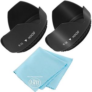 55mm and 58mm Digital Tulip Flower Lens Hood for Nikon D5600 D3400 DSLR Camera with Nikon 18-55mm f/3.5-5.6G VR AF-P DX and Nikon 70-300mm f/4.5-6.3G ED