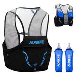 TRIWONDER Hydration Vest 2.5L Ultra Trail Running Backpack Hydration Pack Marathon Vest Lightweight Outdoor Hiking Cycling Daypack (Blue & Black - with 2 Soft Water Bottles, L/XL - 40.2-45.3in)