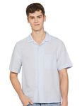 Calvin Klein Linen Cotton Cuban S/S Shirt - Blue (M)