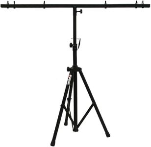 American Sound Connection ASC Pro Audio Mobile DJ Light Stand 6 Foot Height Lighting Multi Fixture T Bar Portable Tripod