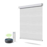 LEYBUSH Motorized Smart Blind for Window with Remote Control, Automatic Blackout Roller Shade Smart Blind Shade Compatible with Smartphone App Smart Home Alexa Google Home, American ProductsW 67-71'' x H 55-64''