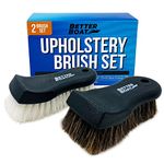 Upholstery Brush Set Carpet Brush Car Cleaning Brush Horse Hair Brush and Car Brush Horsehair Detailing for Car Upholstery Cleaner Leather Brush, Interior, Boat, Couch and Sofa