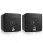 Pyle Home PCB4BK 4-Inch 200-Watt Mini Cube Bookshelf Speaker (Black) (Pair)