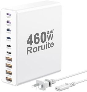 460W USB C Charger Block 10-Port Charging Station GaN Charger Type C,Dual 65W Laptop Multiport Fast for MacBook, iPhone, Samsung, Galaxy, iPad, Android, White
