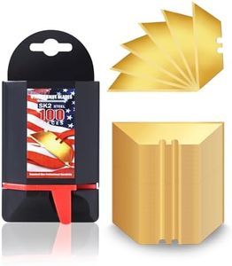 Utility Knife Blades 100 Pack, Titanium-Plated Gold Box Cutter Blades with Dispenser, Ultra Sharp SK2 Razor Blades for Utility Knife, Durable & Rust-Resistant for Cardboard Cutting