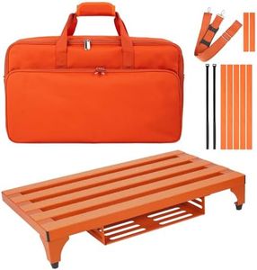 SOYAN Super Light 3.3 lb Guitar Pedal Board 22" x 12.5" Aluminum Alloy Pedalboard with Power Supply Cradle (Orange, APB-22OR)
