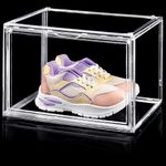 ABOUT SPACE Shoe Boxes - Transparent 1 Pc Acrylic Sneaker Box Crates | DIY Shoes Storage Box for Men, Women Display Shoe Rack for Sneakers Flats Flip-flops Loafers Heels Wedges (L 36 x B 27 x H 23cm)