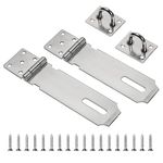 Shed Door Latch 2Pcs Hasp Staple Hasp and Staple Heavy Duty Padlock Hasp Shed Door Lock Latch Lock Shed Latch Shed Locks and Latches for Garden Sheds Underground Garages Bedrooms Cabinets (Silver)