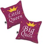 Jhingalala Gift for Sister | Big Queen - Little Queen Printed Cushion Covers with Filler, Combo Gifts for Sister, Cousin, Daughter, Girls for Birthday, Raksha Bandhan