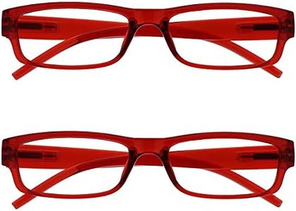 The Reading Glasses Company Red Lightweight Comfortable Readers Value 2 Pack Mens Womens RR32-Z +2.00