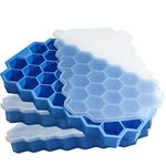 Ice Cube Trays for Freezer with Lid-37 Grid Silicone Ice Cube Molds Ice Maker Ice Pack for Ice Tea, Easy-Release Reusable Ice Cube in Mini Fridge or Ice Bucket for Cocktail bar or Iced Coffee Cup