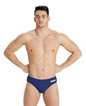 Arena Mens Men's Team Swim Briefs Solid, Navy-White, 26 EU