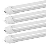 2FT LED Tube Light Bulb,9W(25W Equiv),Ballast Removed,Daylight 5000K,1350 LM Super Bright,F17T8 F18T8 F20T10/CW Fluorescent Replacement,Single-end Powered,2 Foot LED Bulb for Kitchen Bedroom - 4 Pack