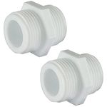 fiXte Plastic Washing Machine Dish Washer Inlet Hose Connector 3/4" White / Off White Pack of 2