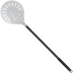 Esyhomi Pizza Turning Peel, 7" Aluminum Pizza Paddle, Round Hard Anodized Perforated Pizza Peel with Non-Slip Heat Resistant Long Handle, Pizza Shovel for Baking Homemade Pizza and Bread