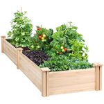 Yaheetech Wooden Horticulture Raised Garden Bed Divisible Elevated Planting Planter Box for Flowers/Vegetables/Herbs in Backyard/Patio Outdoor, 241.5 x 62.5 x 27 cm