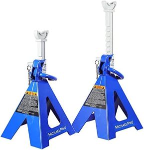 MichaelPro MP017002 6 Ton Double Pin Jack Stands | Premium Forged Steel Ratchet Bar Provides Greater Safety | 1 Pair