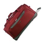 Lightweight Luggage Wheeled Trolley Holdall Suitcase Duffle Bag Rolling Hold Travel Bag AR306 (Large - 32" (H82xW42xD40 cm), Burgundy)