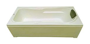 MADONNA Rex 5.5 Feet Acrylic Freestanding Bath Tub with Front Panel (with Headrest) (Ivory)