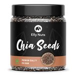 Elly Nuts Raw Chia Seeds - 250 gms with Omega 3 and Fiber for Weight Loss, Healthy Food, Diet Snack [Jar Pack] - Diwali Gift Pack