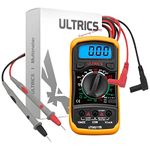 ULTRICS Digital Multimeter, Voltmeter Ammeter Ohmmeter Circuit Checker with Backlight LCD Test Leads, Portable Multi Tester Measures OHM AC DC Voltage Current Resistance Continuity Diodes Transistor