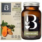 Botanica Turmeric Capsules Anti Inflammatory Joint Pain Relief Supplements | Turmeric Curcumin with Black Pepper 60 Liquid Capsules | Quercetin Boswellia and Ginger | 2870 mg Dry Herb Equivalent to Help in Liver Detox Cleanse Health Bile Excretion for Gallbladder.