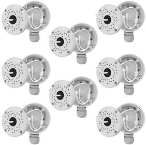 Security Camera Cable Hide Junction Box, Universal Mount for Bullet Cameras, Durable Aluminum Waterproof Housing for Outdoor Surveillance System (8-Pack)