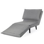 Vesgantti Convertible Sofa Bed Chair, 6 in 1 Adjustable Small Chair Bed, Single Floor Futon Sofa Chair with Back, Upholstered Sleeper Sofa Bed for Small Space/Apartments, Linen Fabric Grey Sofa