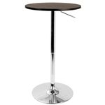 LumiSource BT-ADJ23TW BN Adjustable Bar Table, Brown