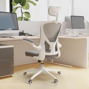 SICHY AGE Drafting Chair, Ergonomic Tall Office Chairs for Standing Desk, Home Office Desk Chair with Lumbar Support and Adjustable Flip-up Armrests & footrest (02Grey)