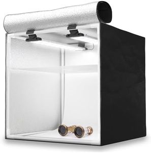 HAVOX Studio Photo HPB-40D - Boîte à lumière Portable avec 2 rampes LED inclinables - Lightbox 40x40x40cm - Éclairage 5500K - 13.000 lumens - Système Anti-reflet