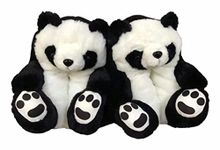 eBoutik - Fluffy, Soft & Cute Plush Teddy Bear Winter Slippers - Cosy Novelty Footwear For Xmas - Perfect for Christmas Eve, Autumn (Panda - UK Adult 3/4)