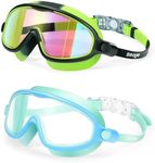 Seago 2 Pack Swim Goggles for Kids 3-14 Anti-Fog & UV Wide View Boys Girls
