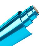 DINOVIN | BLUE FOIL | HTV Vinyl Rolls | Heat Transfer Vinyl | 20inch x 40inch | PU for Shirts | Metallic Finish | Soft Touch | Stretchable | Iron on Vinyl for Cricut & Cameo | Easy to Cut & Weed