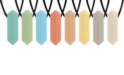 Tilcare Chew Chew Crayon Sensory Necklace 8 Pieces - Best for Kids or Adults That Like Biting or Have Autism - Perfectly Textured Silicone Chew Toys - Chewing Pendant for Boys & Girls - Chew Necklaces