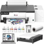 DXZ DTF Printer with Film Cutter, 8.3'' A4 T-Shirt Printer, XP600 Printhead for Double Speed Printing, White Stirring System, 2-Year Ink Included + Laptop for Easy Operation