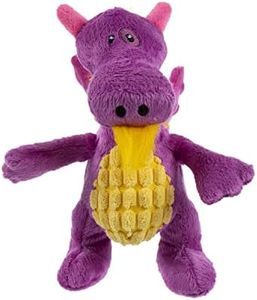 TrustyPup Tough 'N Fun Dragon Squeaky Plush Dog Toy, Chew Guard Technology - Purple, One Size (71149)